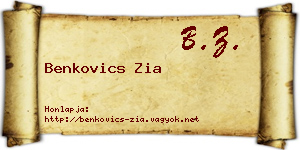 Benkovics Zia névjegykártya